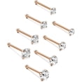 thumbnail image 4 of Piercing para la nariz en forma de L de acero inoxidable de 20 g, 1,5 mm, 2 mm, 2,5 mm, 3 mm, 8 unidades, 3 colores, 4 of 6