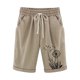 thumbnail image 1 of Pantalones Elásticos de la Cintura para las Mujeres Impresos Medias Pantalones Cortos, Bolsillos Casuales Poliéster para Toda la Temporada, 1 of 3