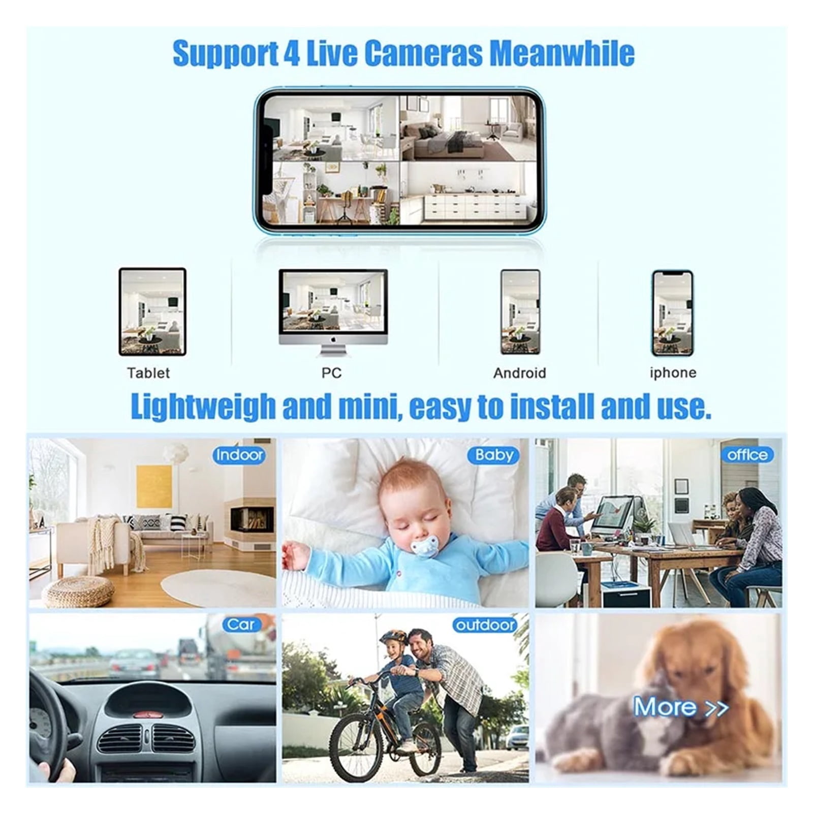 R89 4K Full HD Mini Camera IR Night Vision Motion Detection Micro Video Voice Recorder Home Battery Camera APP ,Ultra-HD Quality