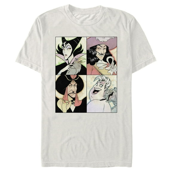 Men's Disney Villains Anime Watercolor Panels Graphic T-Shirt