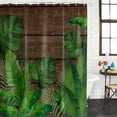 thumbnail image 4 of 66x72 Inch Shower Curtains for Bathroom, Tropical Leaves Bath Curtain Decor, Summer Botanical Monstera Leaf Wooden Brown Waterproof Restroom Curtains Shower Set Accessories with 12 Hooks 66 Inch, 4 of 7