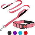 thumbnail image 1 of LAICAIW Reflective Dog Collar And Leash Set,Adjustable Neoprene Padded Nylon Collars, 6 FT Heavy Duty Dog Leash 2 Comfortable Handles Safety Locking Buckle for Puppy Small Medium Extra Large Breed D, 1 of 6