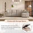 thumbnail image 5 of BedLuxury 110’’ L-Shape Convertible Sectional Couches Sofas with Storage Chaise,Chenille Comfy Couches for Living Room,Cup Holder and USB Ports,Beige, 5 of 8