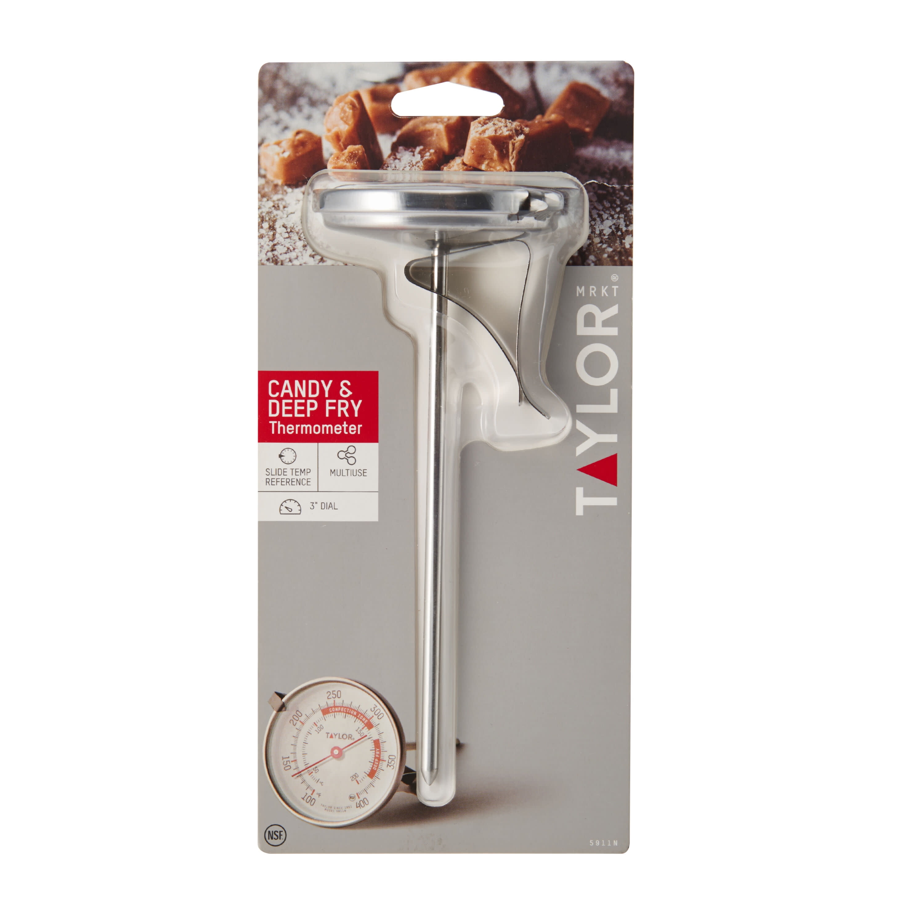 Taylor 9839-15 Digital Candy & Deep Fry Thermometer w/ Adjustable Head, Adjustable Pan Clip, Stainless Steel Fryer & Candy Thermometer