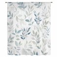 thumbnail image 2 of Blue Teal Botanical Sheer Curtains 45 Inches Long, Watercolor Spring Summer Leaves Light Filering Curtains, Breathable Simi Curtain Privacy Drapes for Kitchen Bathroom Small Window Treatment, 2 of 9