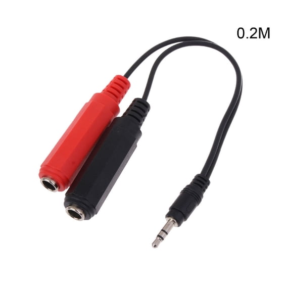 3.5mm Male Plug to Dual 6.35mm Female Jack Adapter Audio Y Splitter Cable 1/8" TRS-M to Dual 1/4" TS-F 3.5SP M-2x6.35SP