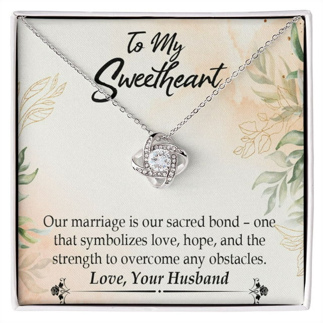 Pour Ma Femme, Notre Mariage Est Notre Lien Sacré Infini Collier Message Carte