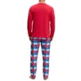 thumbnail image 3 of INSPIRE CHIC Sleepwear Long Sleeve Tops and Pants Plaid Family Pajamas Set L Men's Red, 3 of 5