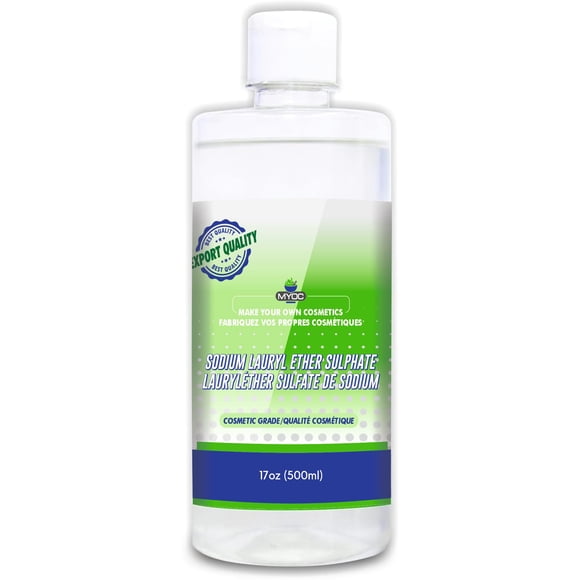 MYOC Lauril Éter Sulfato de Sodio (500 ml) |Productos para el lavado de manos del cabello facial| Emulsionante de agente espumante limpiador | Utilizado en champú, jabón, detergente, gel de ducha de b
