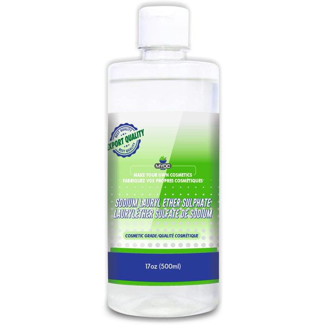 MYOC Lauril Éter Sulfato de Sodio (500 ml) |Productos para el lavado de manos del cabello facial| Emulsionante de agente espumante limpiador | Utilizado en champú, jabón, detergente, gel de ducha de b