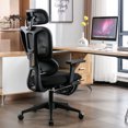 thumbnail image 2 of Ergonomic Office Chair, Mesh High Back Adjustable Computer Desk Chair with Lumbar Support, Swivel Task Chair, Black, 2 of 5