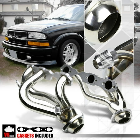 Four Manifolds - Stainless Steel Exhaust Header Manifold for 96-01 S10/Blazer/Jimmy 4.3 262 4WD 97 98 99 00