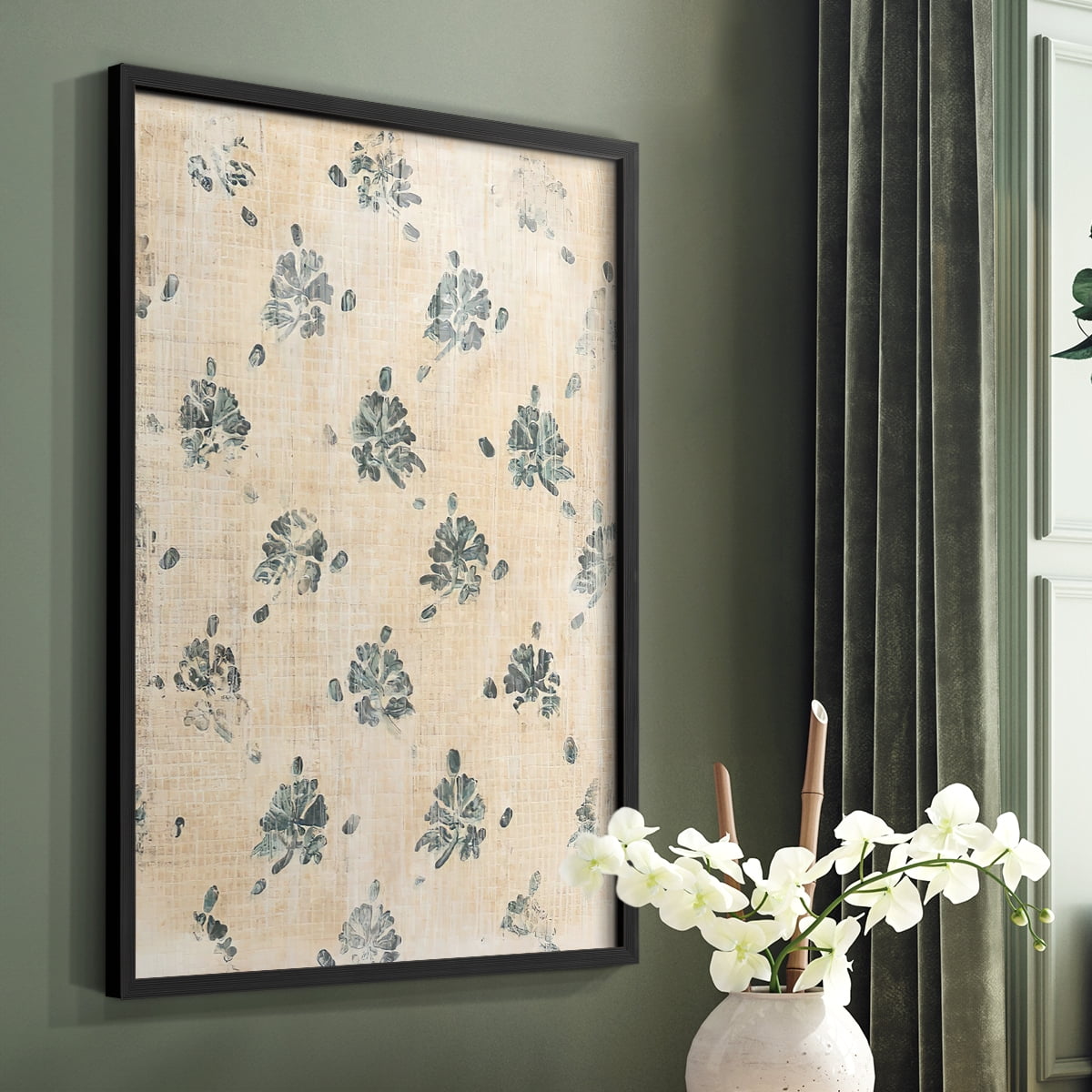Vintage Blockprint II in Paper Solid Wood 11 x 14 Framed Print
