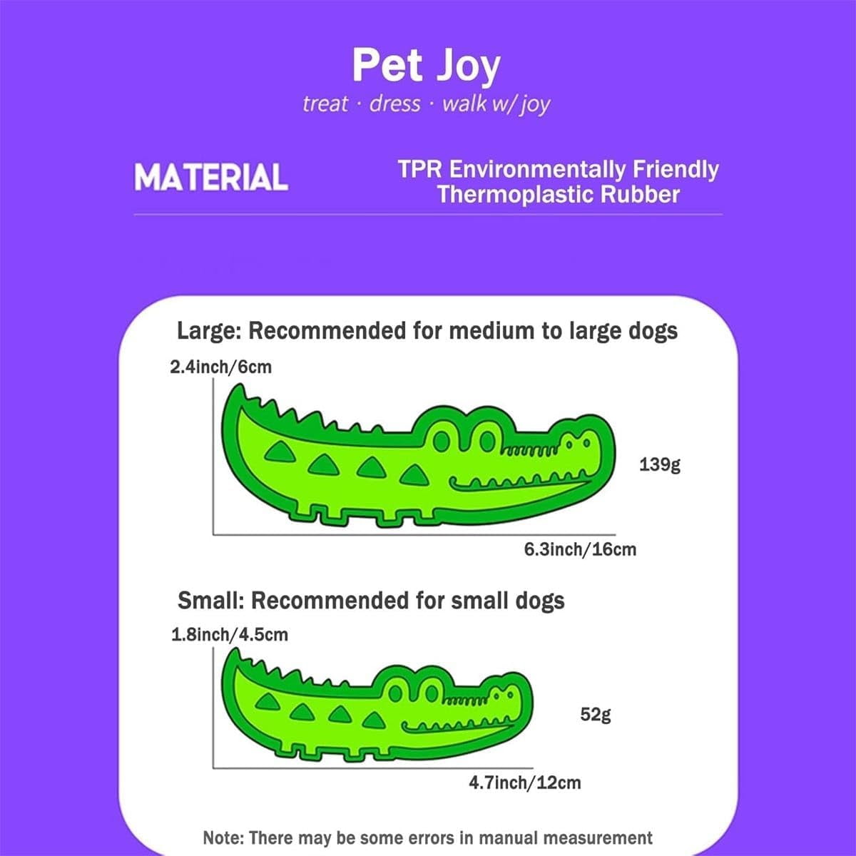 Slow Feed Chew and Fetch Crocodile Dog Slow Feeder Interactive Puzzle Toy Cute Chew Toys Alligator Treat Dispenser for Small Medium Large Dogs Tough Gator Bite and Brush Teeth Cleaning(L*2)