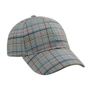 Checkered Plaid Baseball Cap Hat Unisex Blue