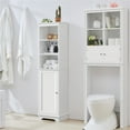 thumbnail image 2 of Yaheetech Armoire de Salle de Bain Étroite avec Porte Simple et 3 Étagères, Blanc, 2 of 7