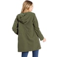 thumbnail image 3 of Love Tree Women's Juniors Hooded Lightweight Parka Jacket (Olive, L), 3 of 3