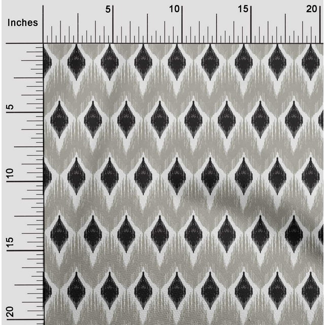 oneOone Cotton Poplin Fabric Geometric Ikat Printed Craft Fabric BTY 42 Inch Wide