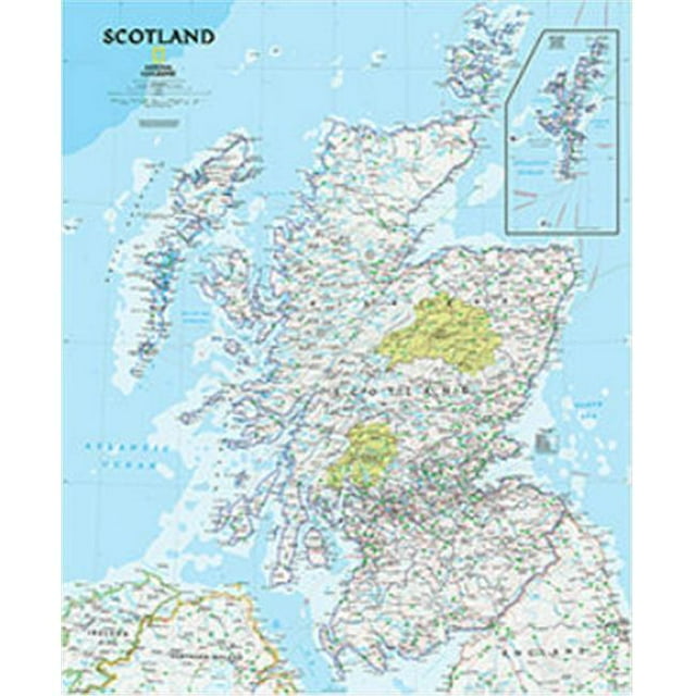 National Geographic Maps RE01020535 Scotland Classic Wall Map - Laminated