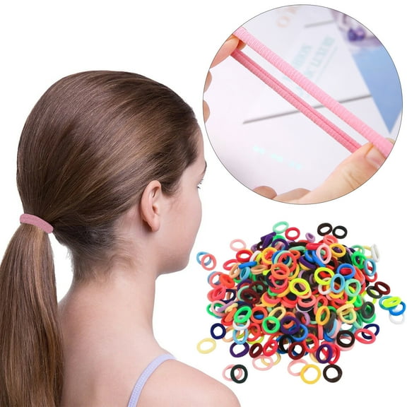 Bradem 300Pcs Small Elastic Hair Scrunchies - Kids' Cute Towel Circle Holsters, No Hair Damage, for Girls