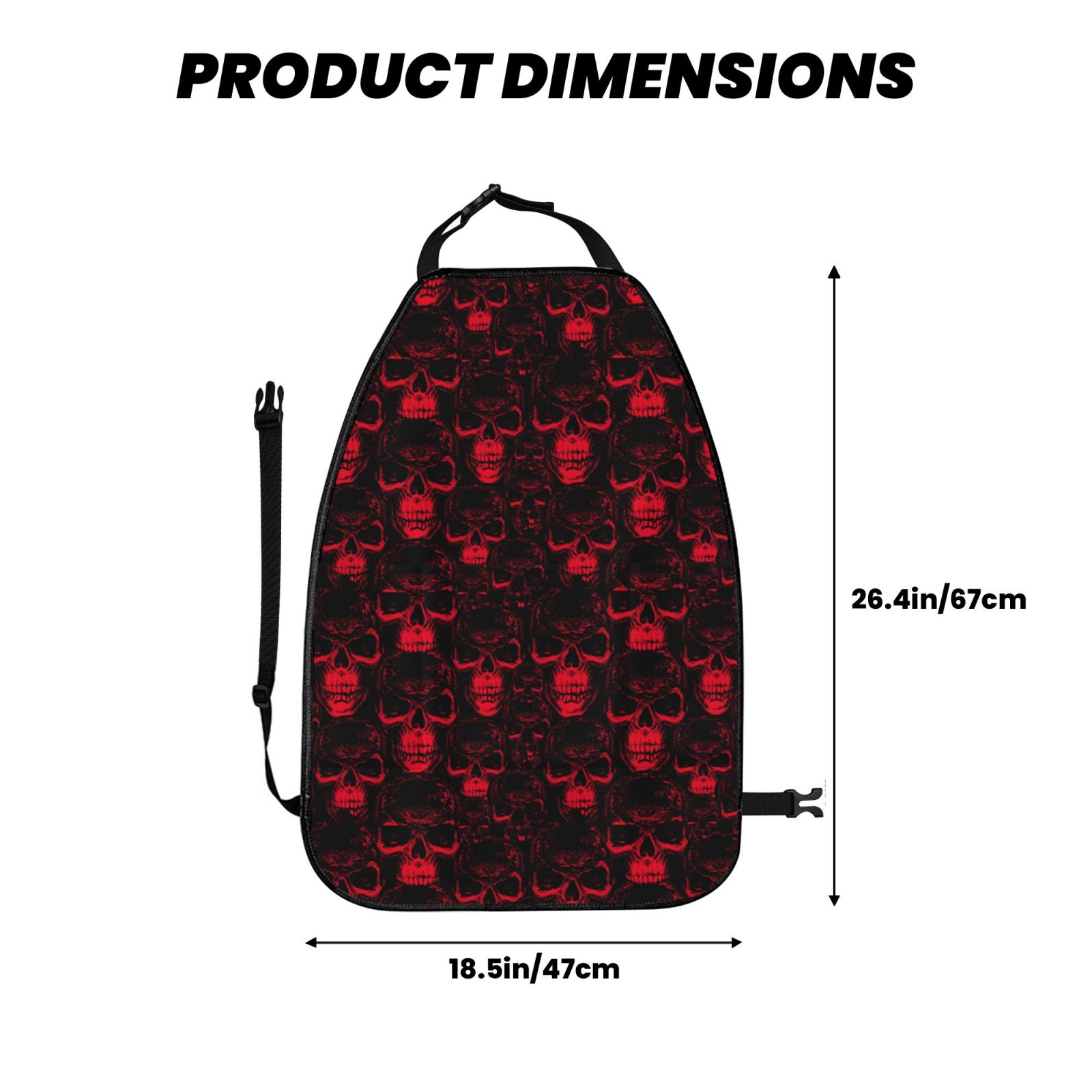 Kdxio Red Skulls 2 Print 2 Pack Car Kick Mat Seat Cover Back Protector Mat with Pockets for Organizer Backseat Protector and Storage Anti Kick Pad for Vehicles