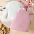 thumbnail image 4 of CAICJ98 Toddler Baby Girl Clothes Fall Winter Outfits Suspender Skirt Long Sleeve Newborn Shirt Tops Toddler Baby Girl Dress Infant Girls Gifts Pink,Size 12-18 Months, 4 of 7
