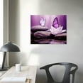 thumbnail image 3 of COMIO  Zen Stone Canvas Wall Art Water Lily and Purple Butterfly on the Lake Wall Art for Bathroom Living Room Bedroom Spiritual Yoga Spa Picture Wall Decor Framed Bedroom Wall Art, 3 of 4