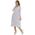 thumbnail image 3 of Bimba Printed Flared Midi Dress For Women Rayon Crepe Casual Summer Dress, 3 of 7