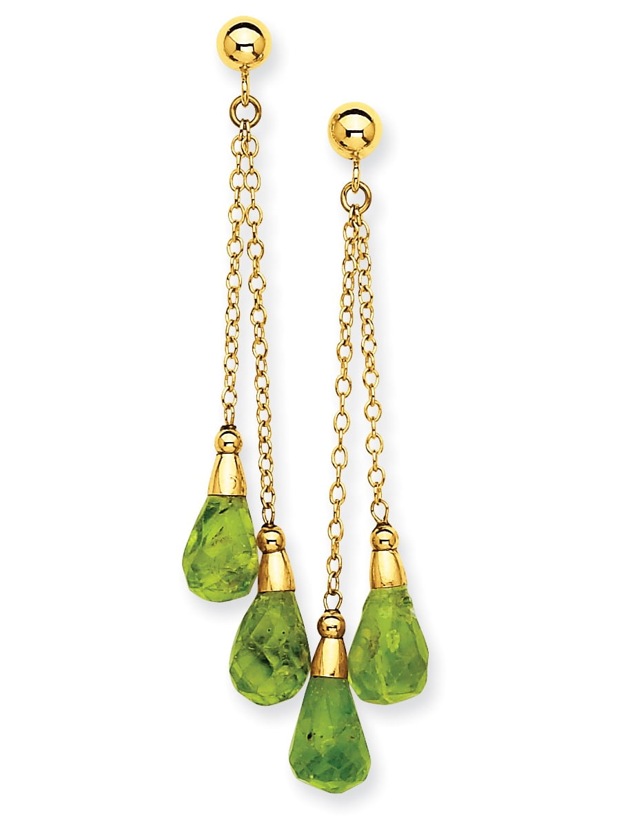 14k Peridot Dangle Earrings