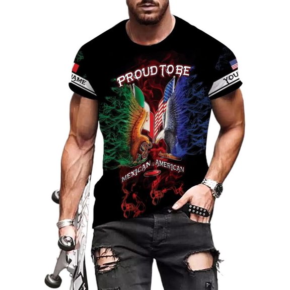 Personalized Name Mexican Shirts for Men, Customized Mexico Shirts for Men, Mexico Shirts for Women Mexico Flag (S)