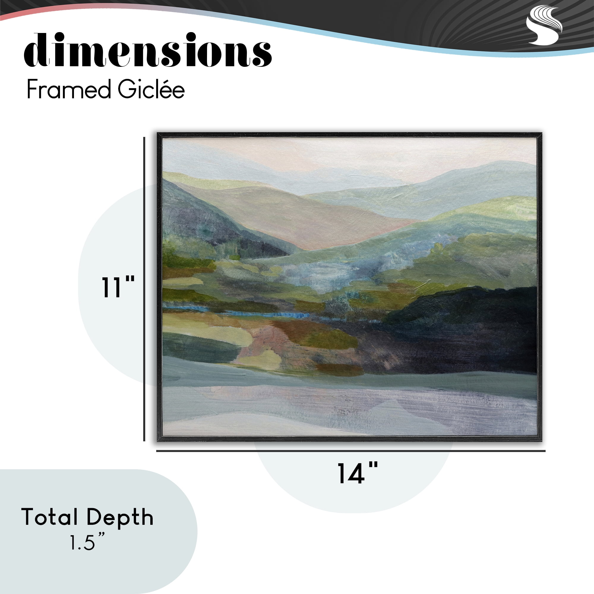 Stupell Industries Misty Morning Mountain Gradient Black Framed Giclee Art, design by Farren Lee