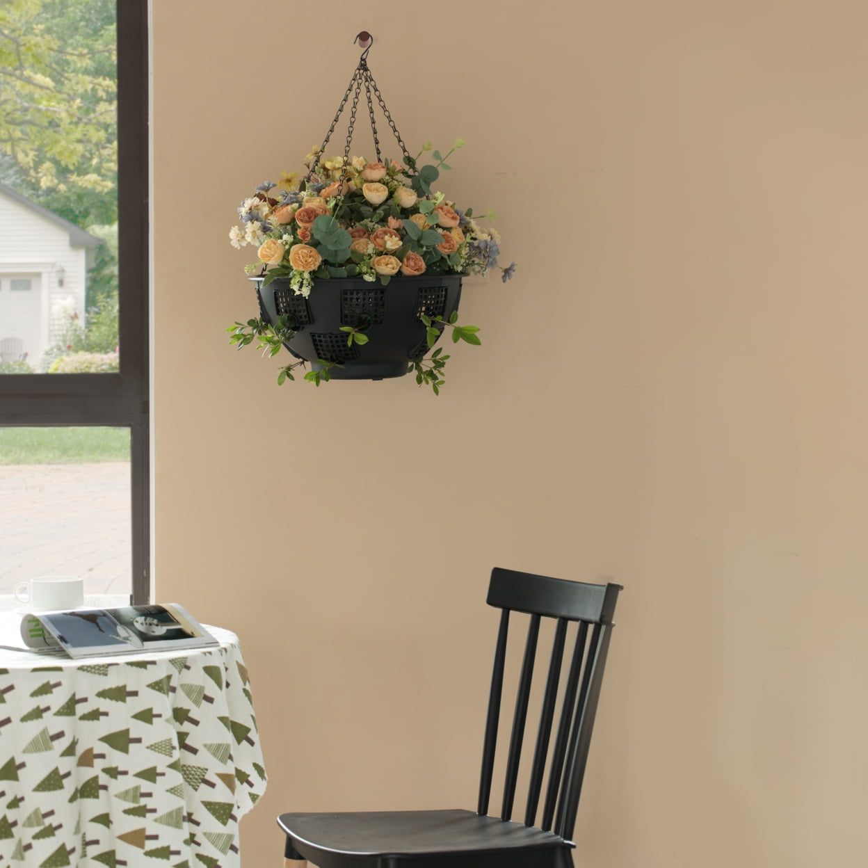 Gardenised Durable Plastic Lace Ultimate Hanging Baskets Tomato, Flower, and Herb Outdoor Flower Planter