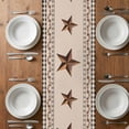 thumbnail image 4 of Table Runner 120 Inches Long for Kitchen Dining, Western Texas Star Vintage Dresser Scarf Farmhouse, Dining Table Decorations for Wedding/Parties, Rustic Wreath Black Beige Plaid 13 x 120 In, 4 of 8