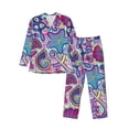 thumbnail image 1 of Fotbe Cute Nautical Pijama de Hombre con Estampado de Manga Larga, Conjunto de 2 Piezas, Ropa de Dormir Suave y Cómoda con Bolsillos-Large, 1 of 7