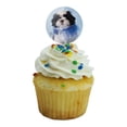thumbnail image 5 of Shih Tzu Puppy Dog Jester Blue Cupcake Picks Toppers Decoration Set of 6, 5 of 7