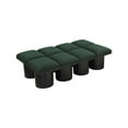 thumbnail image 5 of Meridian Furniture Pavilion Green Boucle Fabric Bench, 5 of 7