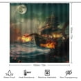 thumbnail image 2 of Cool Nautical Pirate Ship Octopus 4 Pieces Shower Curtain Set, Abstract Ocean Animal Monster Full Moon Octopus Non-Slip Rugs Toilet Lid Cover Bath Mat and Bathroom Curtain, 2 of 8
