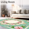 thumbnail image 2 of ODIKA 6'x9' Machine Washable Non-Slip Area Rug, Vintage Floral Medallion with Base High Traffic Rug with Pad, Pink, 575282, 2 of 8