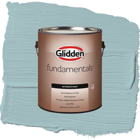 Glidden Fundamentals Lazy River / Blue, Flat Exterior Paint, 1 Gallon