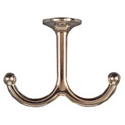 

National Mfg Wall Hook for Clothes Under-Shelf Double Prong Nickel 2-Pk. 1 Pack
