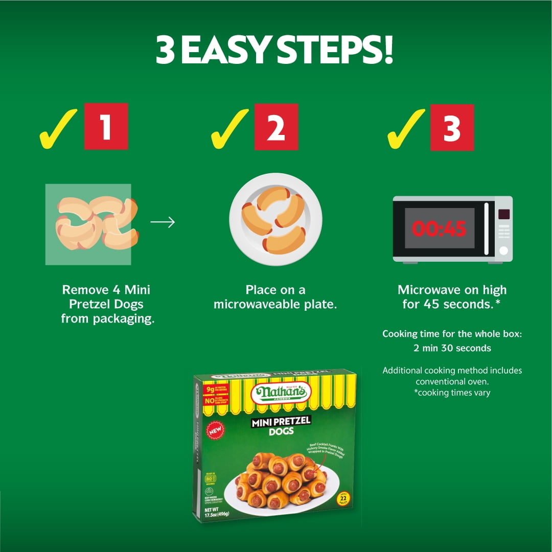 Nathan's Mini Pretzel Dogs, Frozen Snack