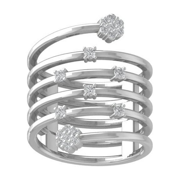 ARAIYA FINE JEWELRY 10K White Gold Diamond Wedding Band Ring (1/3 cttw, I-J Color, I2-I3 Clarity) Size 5