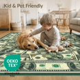 thumbnail image 4 of ODIKA 9'x12' Washable Area Rug Graphic Men Scattered Funky Currency Bathroom Designer Anime for Great Room, Indoor Concept, Large Living Low Pile, Flatwoven, 4 of 7