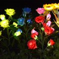 thumbnail image 4 of [Upgraded 6 Flowers] Solar Powered Decorative Rose Garden Stake Lights Waterproof Realistic Artificial Flowers for Outdoor Flower Bed Patio Yard Pathway Memorial Cemetery Grave Decorations 2pack Red, 4 of 15