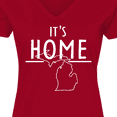thumbnail image 4 of Inktastic It's Home- State of Michigan Outline Women's V-Neck T-Shirt, 4 of 5