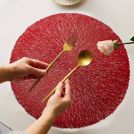 PVC Washable Non-Slip Multi Functional Mats Heat Insulation Pad Fashewelry Out Rose Place Mats for Kitchen Holiday Party Wedding Dinning Table Decoration PVC Washable Non-Slip Multi Functional Mats Heat Insulation Pad Fashewelry Out Rose Place Mats for Kitchen Holiday Party Wedding Dinning Table Decoration
