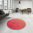 thumbnail image 4 of Ahgly Company Tapis Rond Lavable en Machine Intérieur Transitionnel Rouge, 3 Pieds Rond, 4 of 7