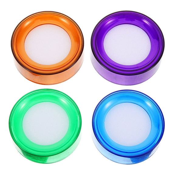 Masteelf 4Pcs Finger Wetting Tool Sponge Cup Moistener Desktop Finger Wet Sponge for Sorting Money Counting Bills Handling Paper Documents Paperwork