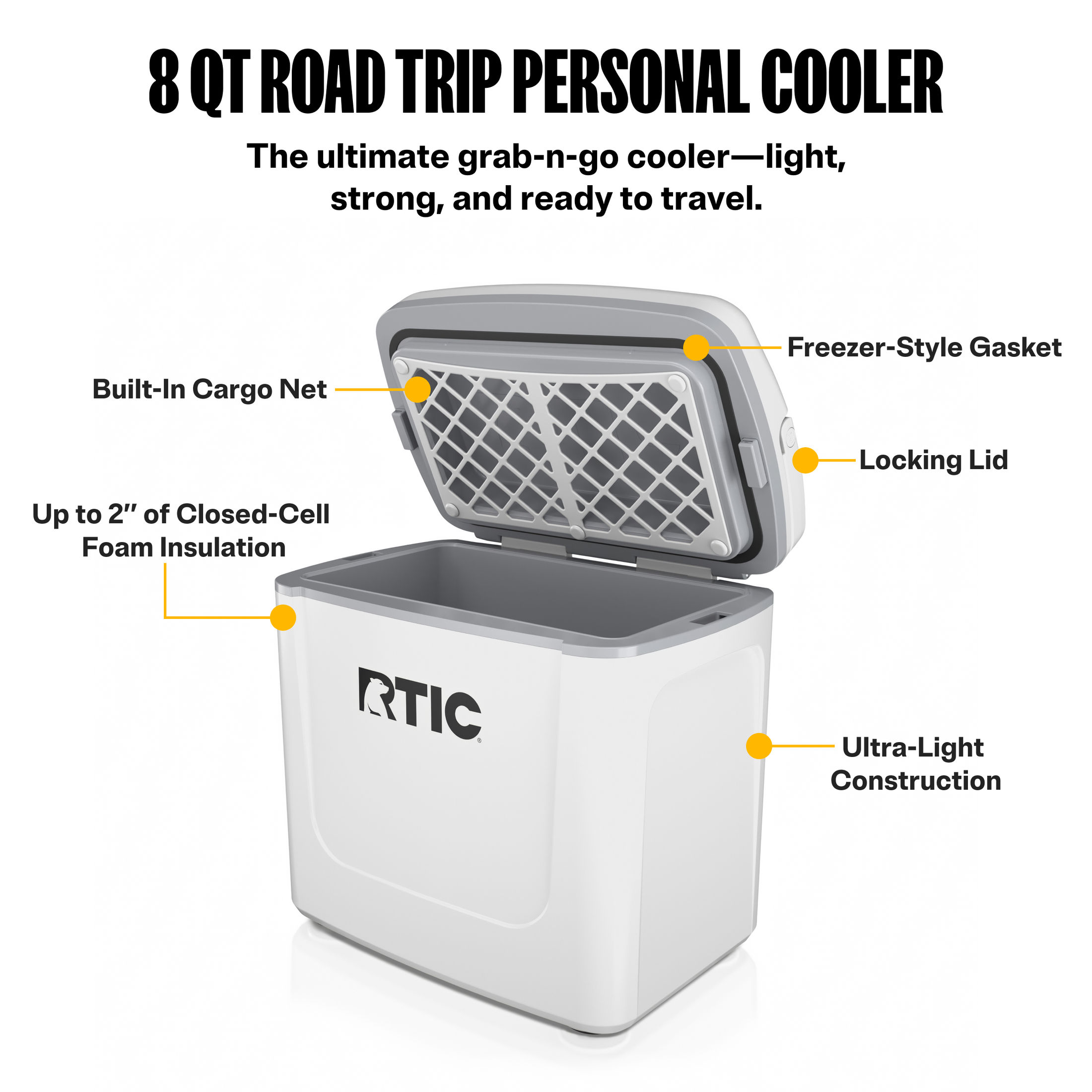 RTIC 8 Qt Road Trip Personal Ice Chest Cooler photo 2