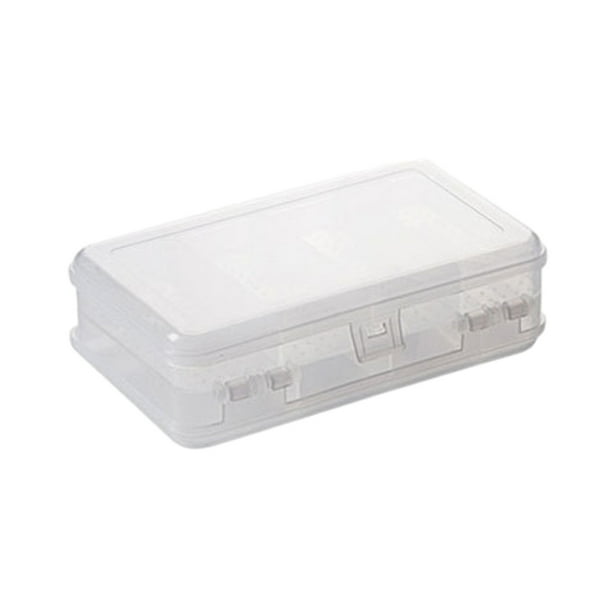 Joyero portátil de doble compartimento, de plástico transparente, para guardar pendientes, organizador duradero, con 10 compartimentos, minicaja de plástico.